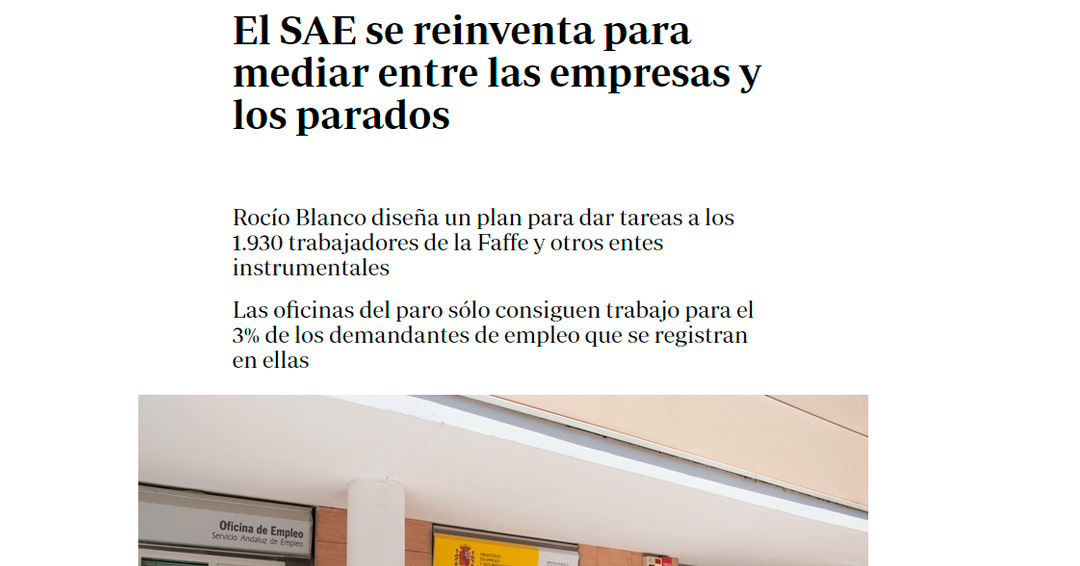 El SAE despedirá el próximo año a más de 800 trabajadores y trabajadoras del programa Andalucía Orienta para darle sus funciones al personal de la FAFFE.